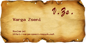 Varga Zseni névjegykártya